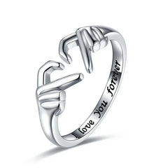 Romantic Heart Hand Hug Ring