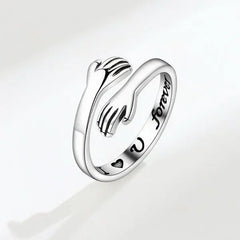 Romantic Heart Hand Hug Ring