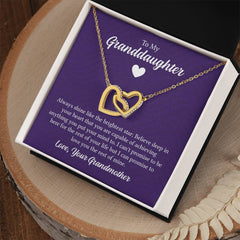 Interlocking Hearts Necklace - For Granddaughter From Grandmother